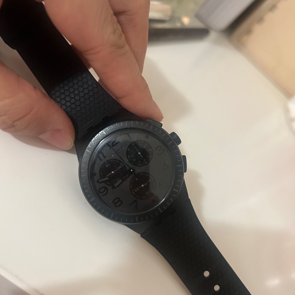 SWATCH Black Chronograph Watch